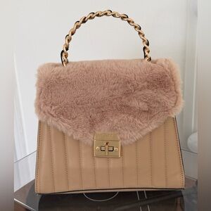 Luxurious ALDO Pale Pink/Peach Faux Fur Handbag